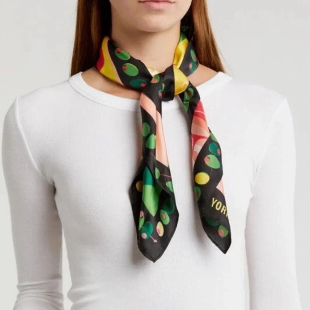 KATE SPADE DIRTY MARTINI SQUARE SILK SCARF NWOT